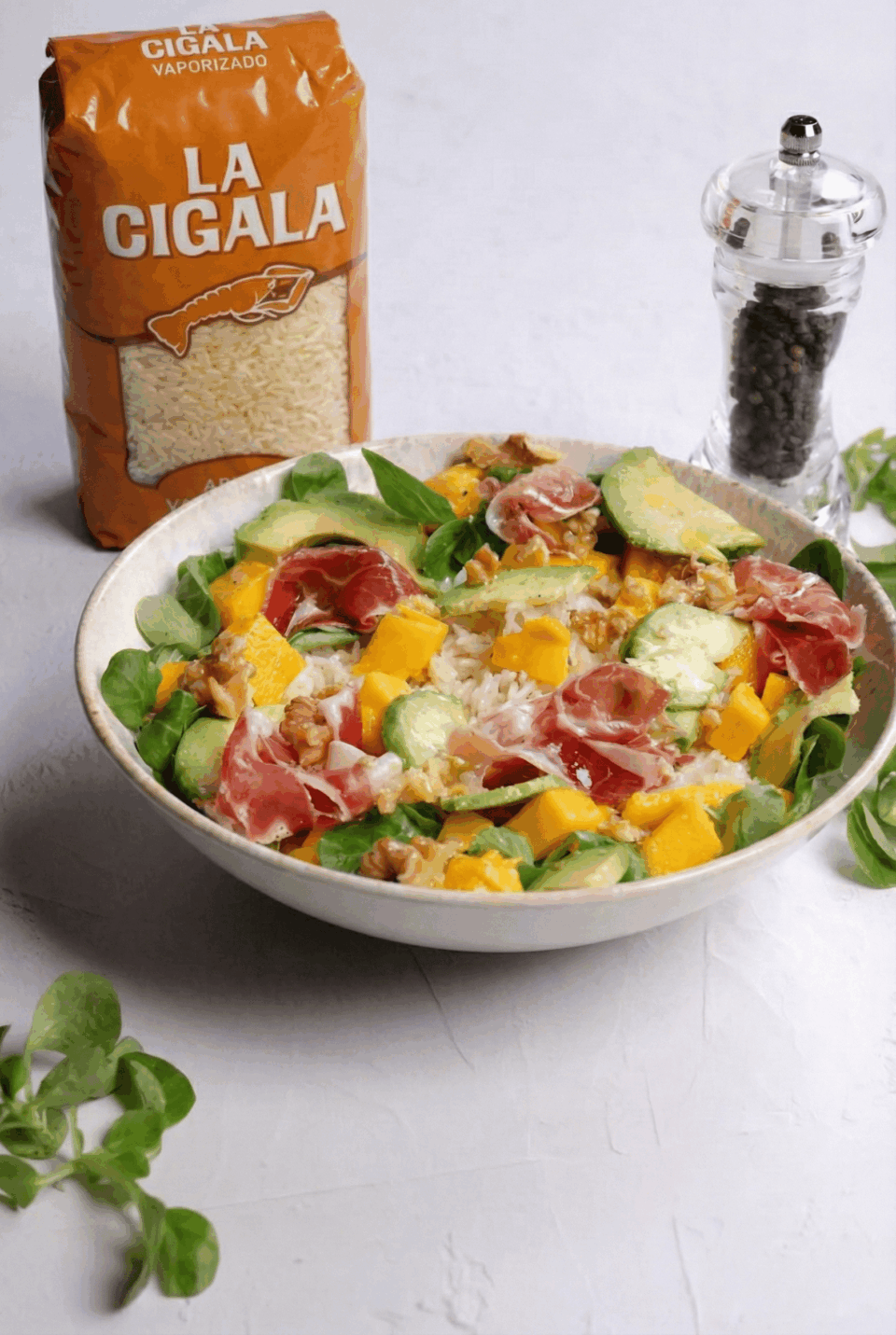 Ensalada con arroz la cigala