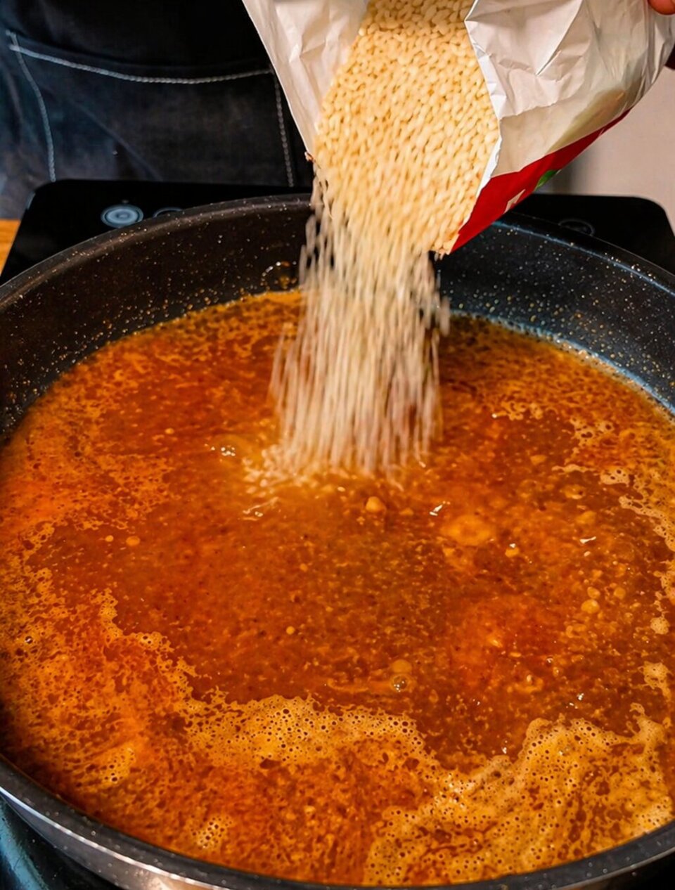 añadir el arroz