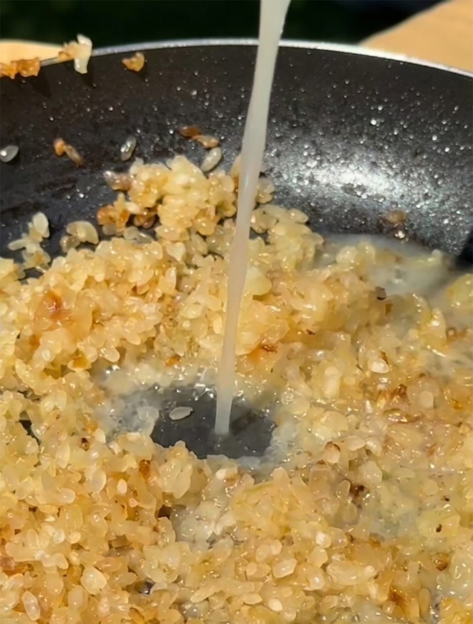 caldo para risotto de queso