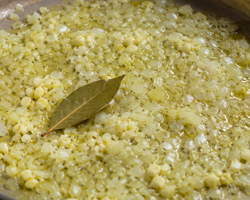 sofrito para arroz de cazón