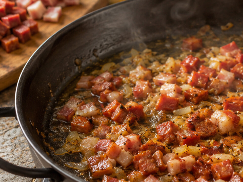añadir bacon para arroz campero de cabrito