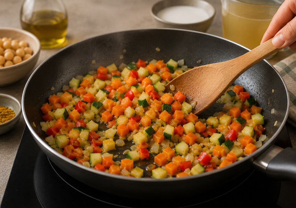 preparar la base del curry