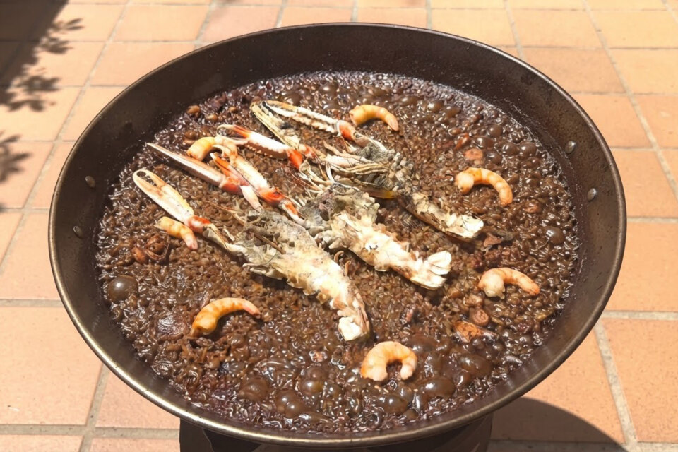 Arroz de marisco con cigalas, gambas, sepia y pulpo