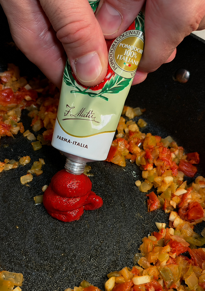 sofrito para arroz caldoso de salmón y vieira