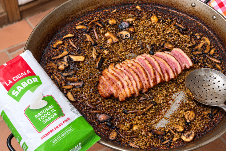 Arroz con pato y setas